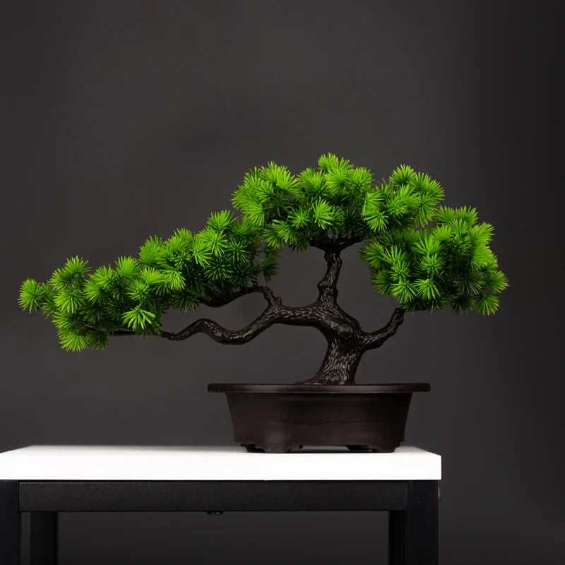 Artificial bonsai pine plants plastic decorative for indoor