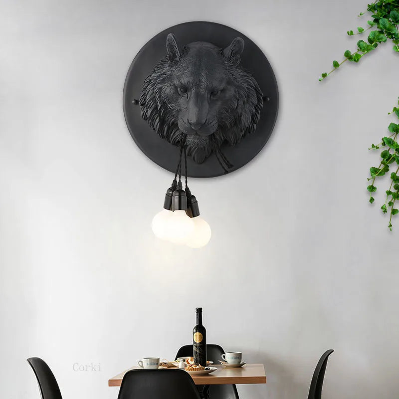 Nordic wall sconce resin tiger pattern Italian design bright - view 2
