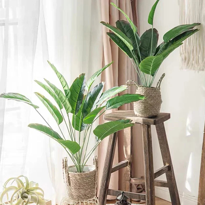 Large artificial banana tree tropical leaves for interior and exterior decoration