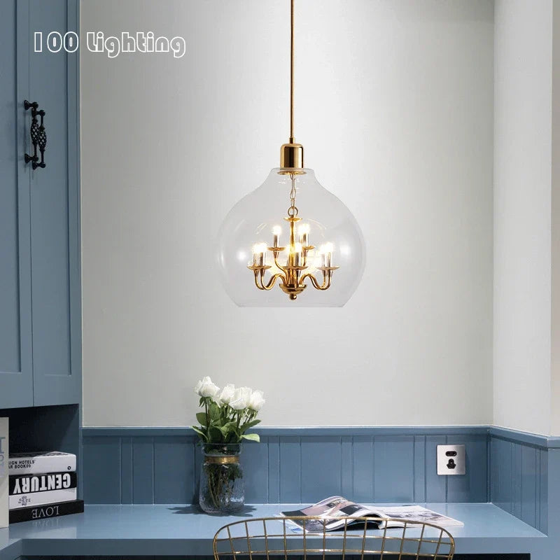 Glass chandeliers for loft decoration and restoration
