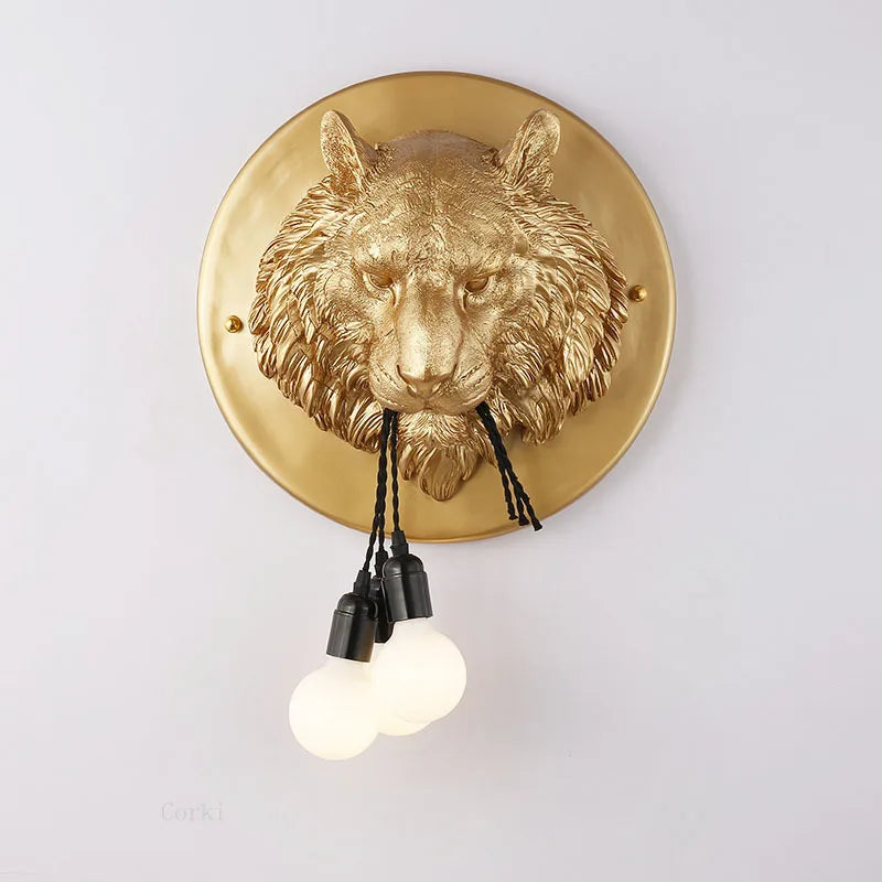Nordic wall sconce resin tiger pattern Italian design bright