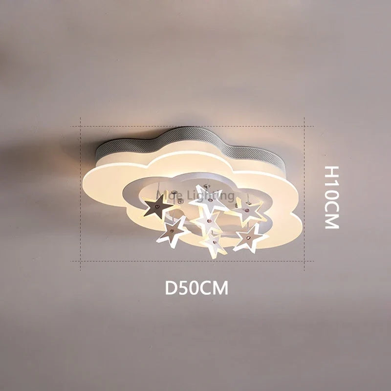 Bright ceiling lamp stars clouds for children's room - Small Size D50cm / Warm White
