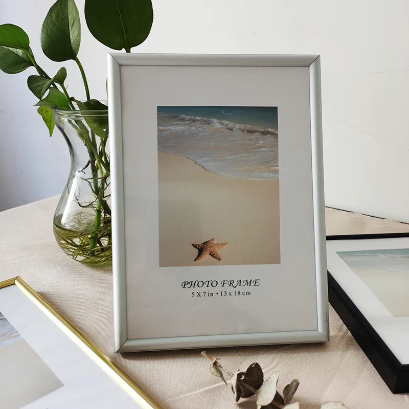 Aluminum picture frame for modern wall decoration - Silver Frame / 13X18cm 7 pouces