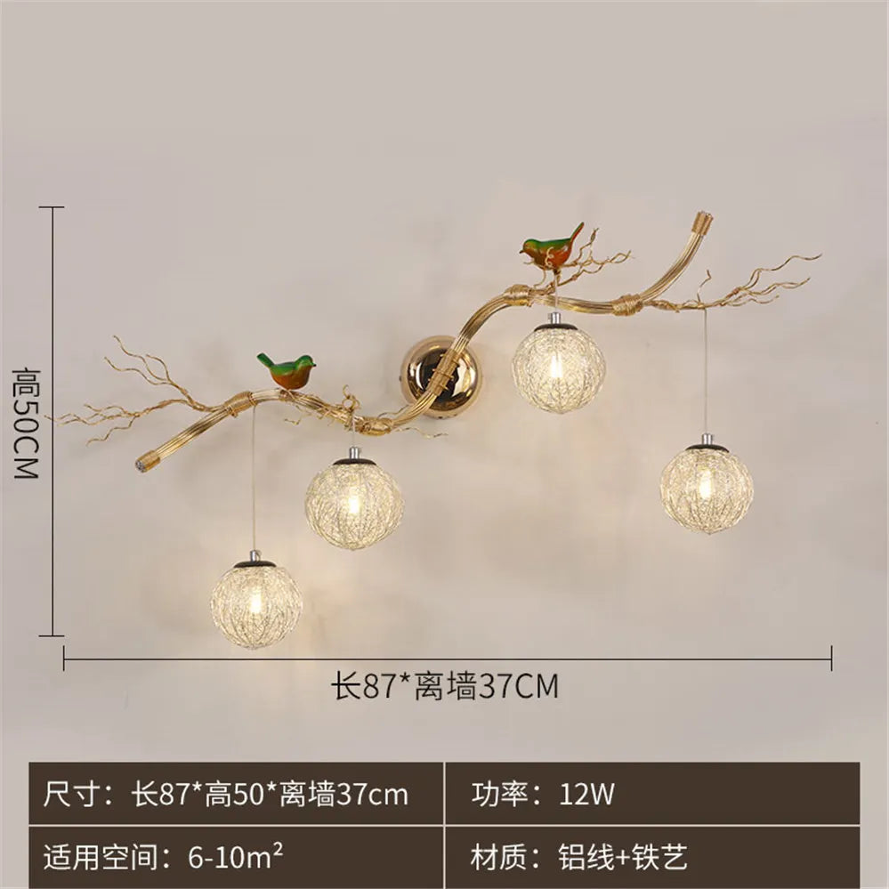 Art decorative wall sconce in aluminium for romantic lighting - D