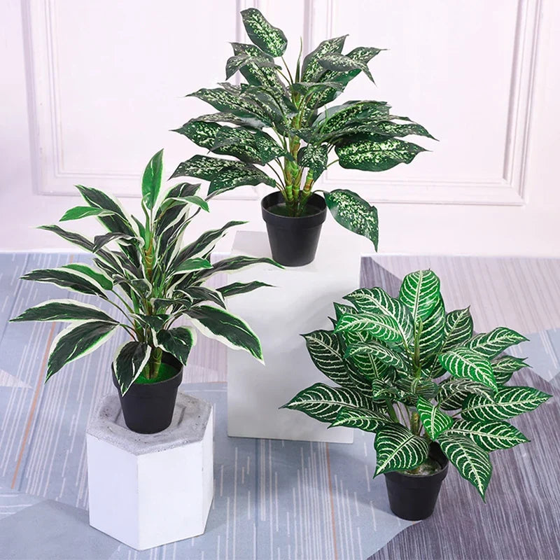 Bouquet of artificial plants monstera tropical for interior decoration - view 6
