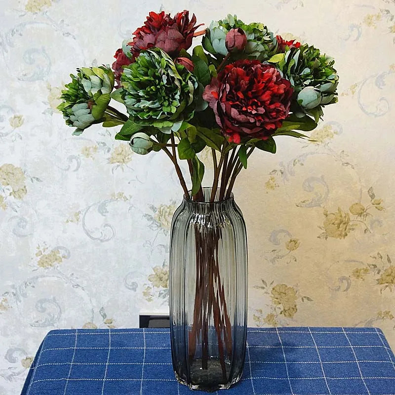 Artificial peony flower branch for elegant decoration - view 9