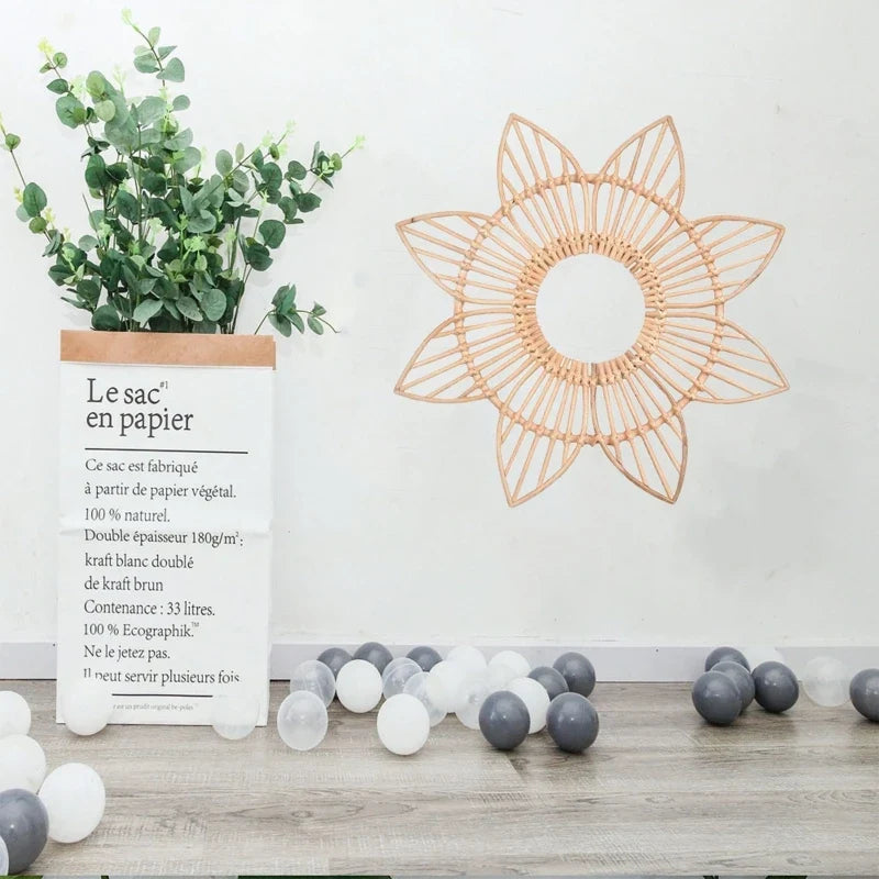Hanging rattan frame for modern wall decoration - view 7