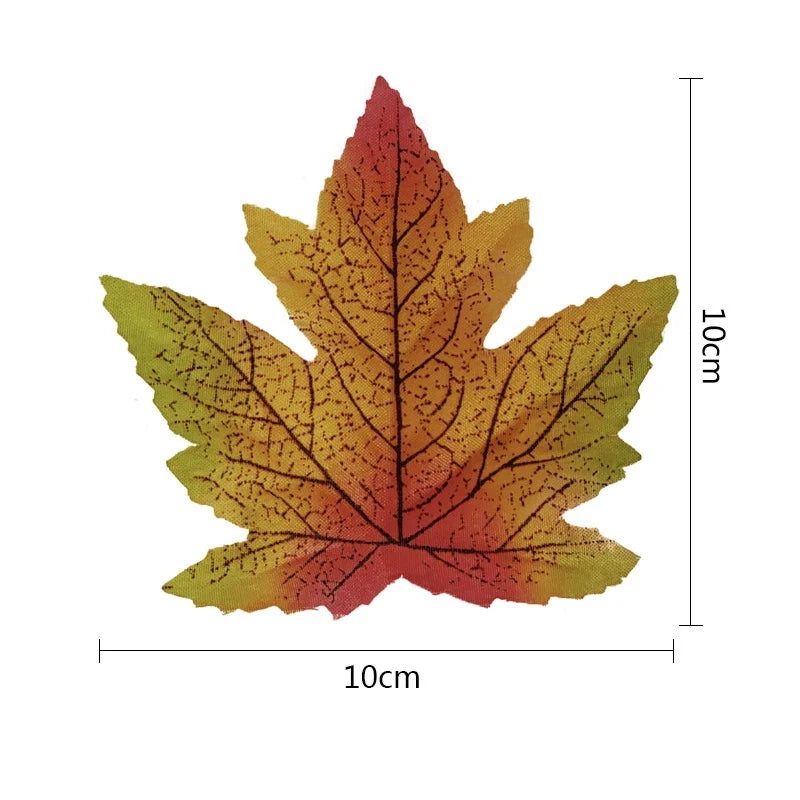 Set of 100 artificial maple leaves for festive decorations - 5