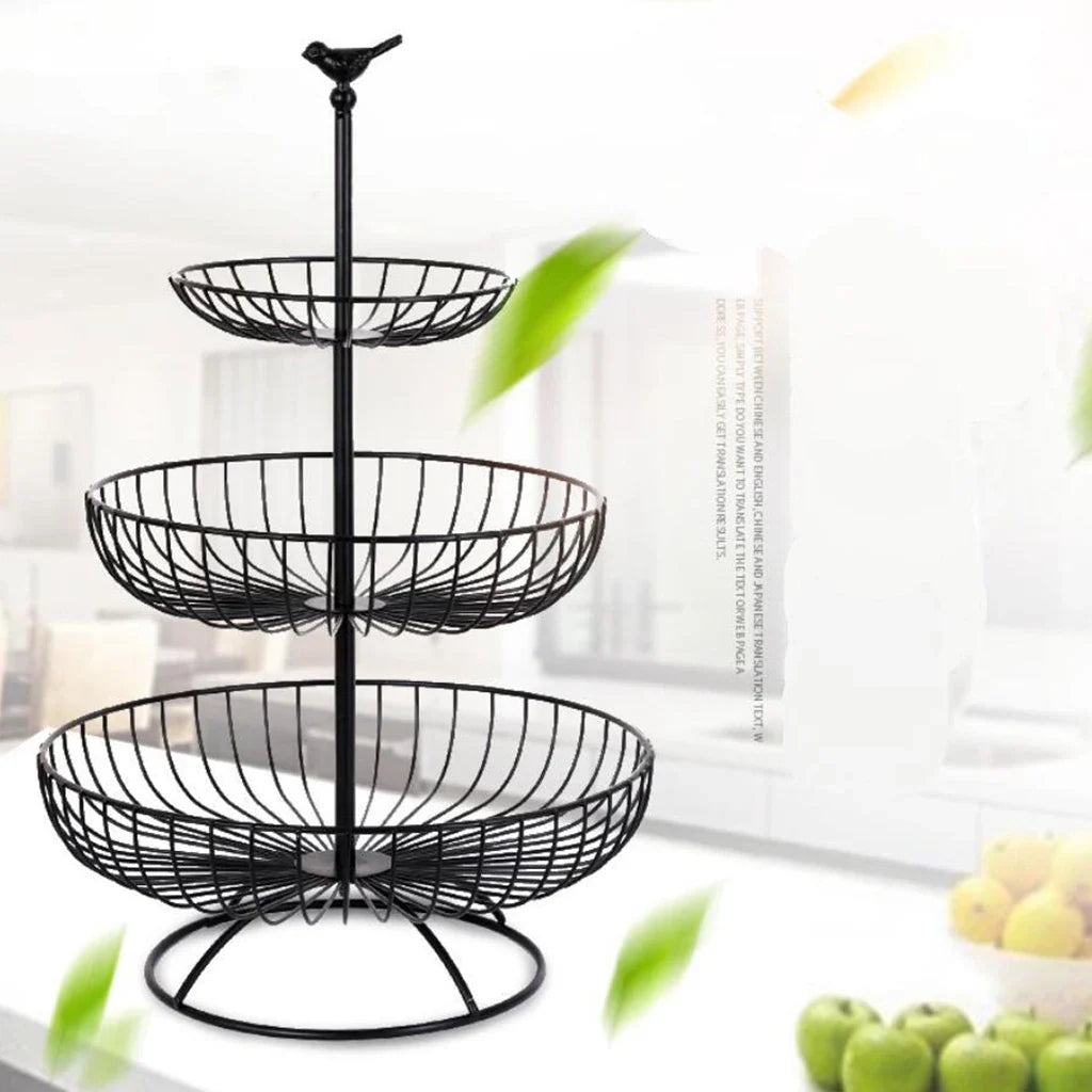 Three-level fruit basket for kitchen storage - view 2