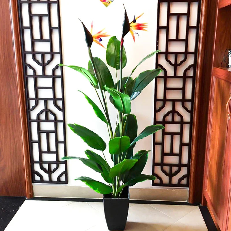 Artificial palm with pot and large leaves for interior and exterior decoration - view 4