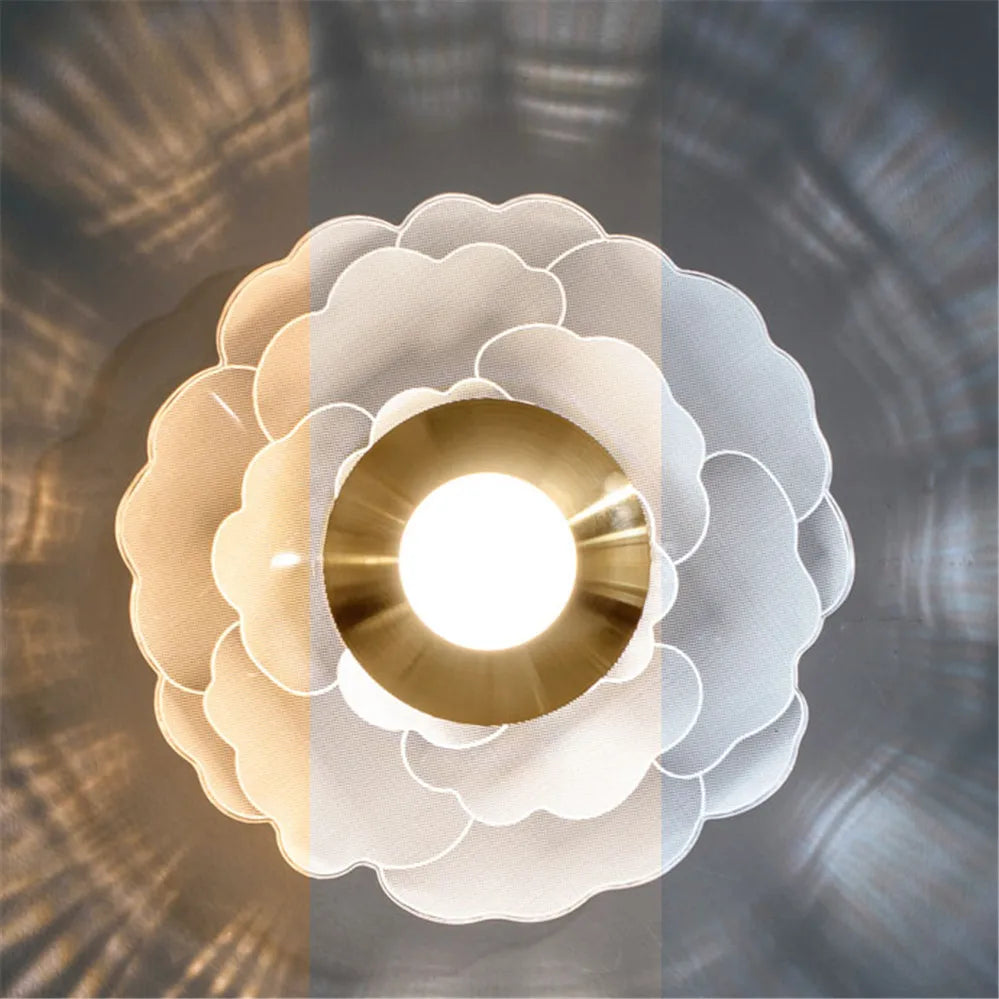 Modern led wall sconce with interchangeable flowers for interior decoration - view 5