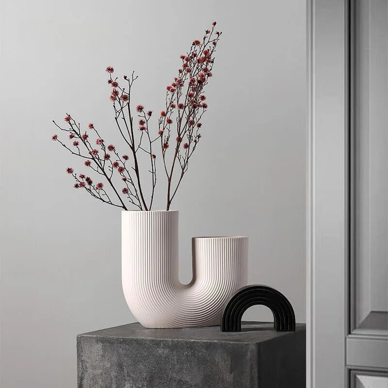 Nordic Ceramic Vase for Home Decoration, Simple Flower Pot, Living Room, Interior, Office, Desktop, Table decor, Accessories - view 6