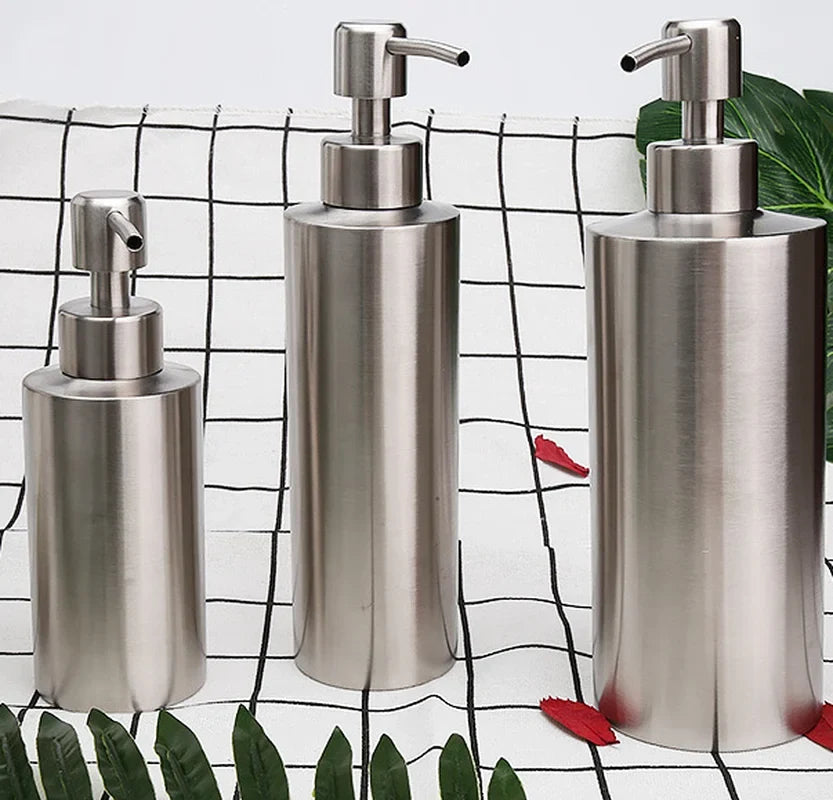Liquid soap dispenser in stainless steel for gel and lotion