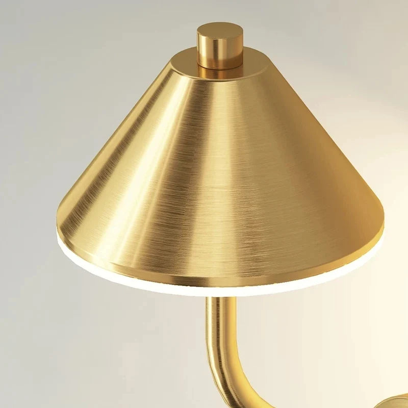 Wall-to-LED wall-mounted mushroom-shaped modern copper - view 6