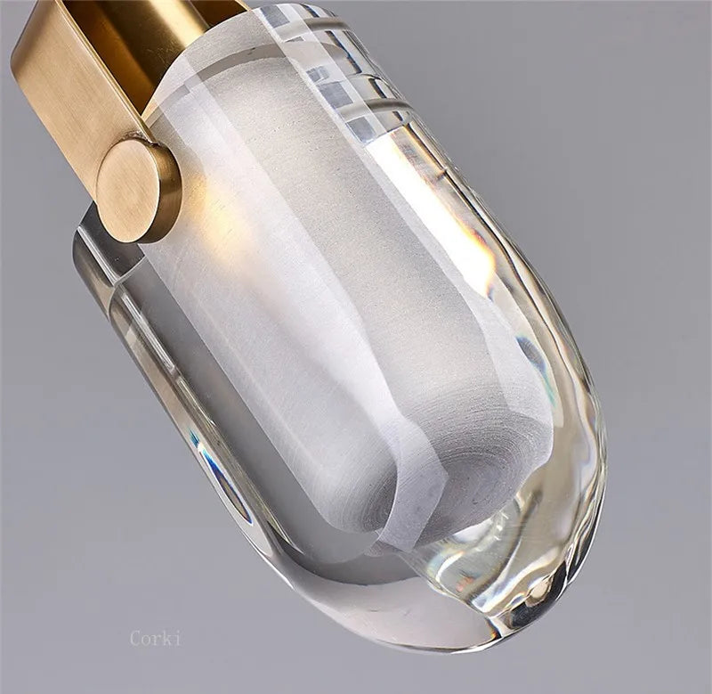 Modern crystal pendant light with decorative led lighting - view 5