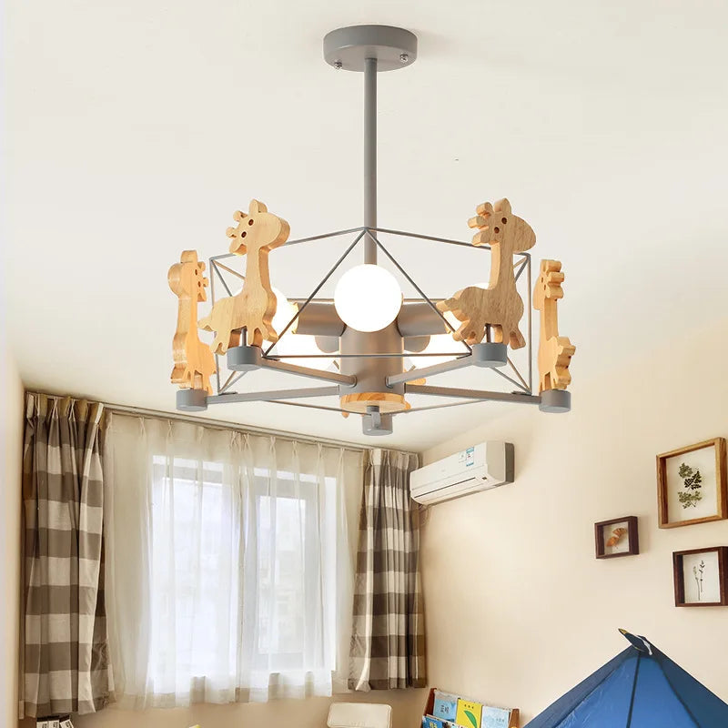 Giraffe hanging wooden led for children - view 4