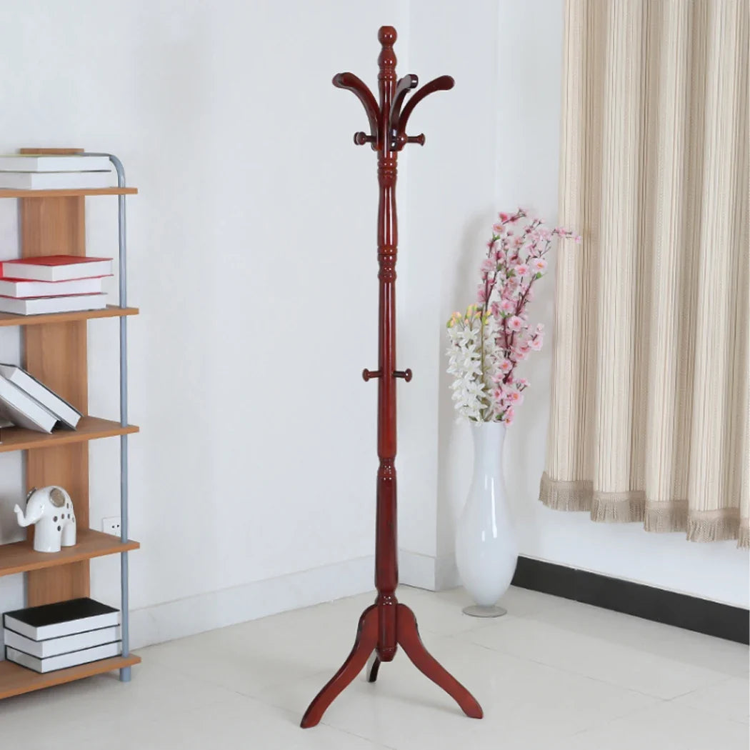 Solid wooden tripod coat holder for bag clothes and accessories - view 2