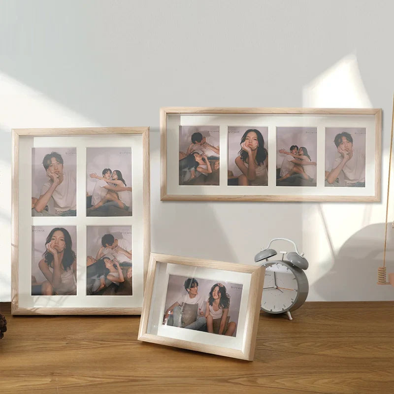 Wooden photo frame for two or three hanging images - view 3