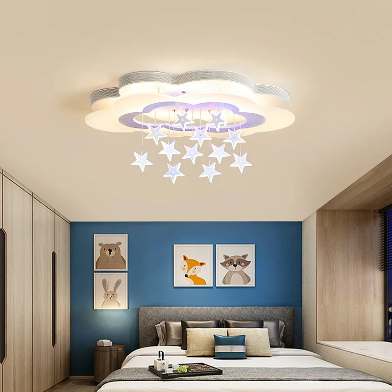 Bright ceiling lamp stars clouds for children's room - view 3