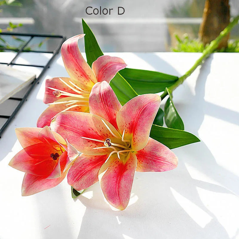 Artificial flower lys silk decoration accessories wedding photography handicrafts - view 4