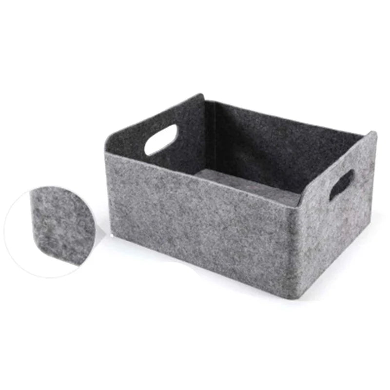 HOT-2Pcs Felt Storage Basket/Bin with Handles, Collapsible & Convenient Storage Solution - view 3