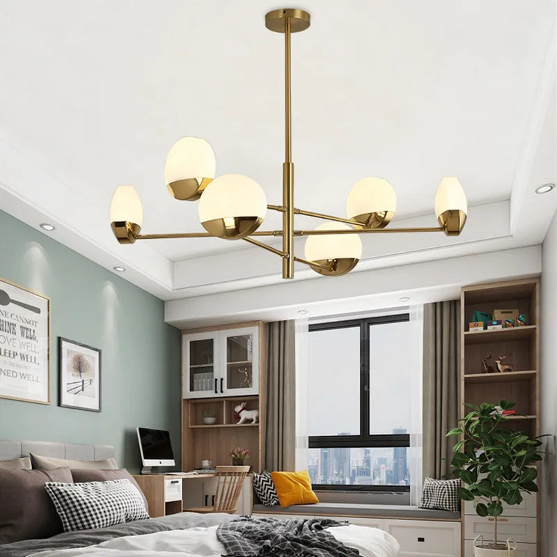 Modern LED glass chandelier creative design for elegant interior - view 3