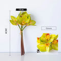 Set of 4 bouquets of artificial orchids for festive interior decoration - Green
