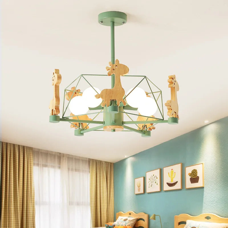Giraffe hanging wooden led for children - view 3
