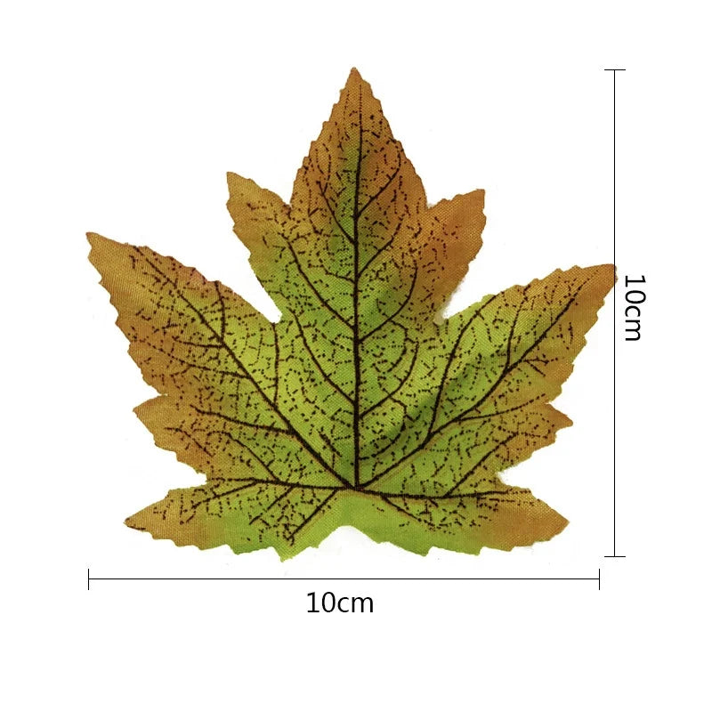 Set of 100 artificial maple leaves for festive decorations - 6