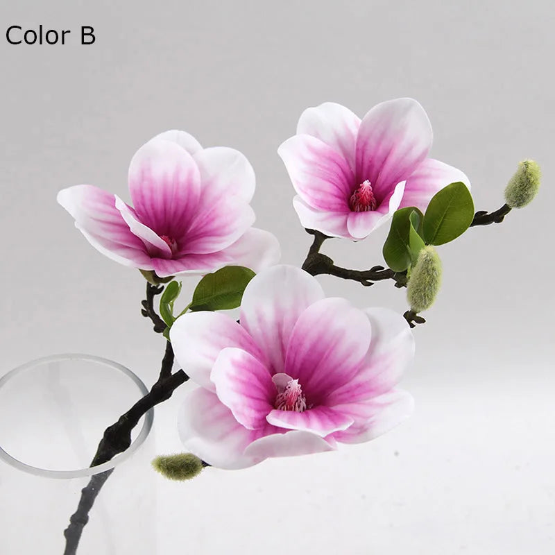 Magnolia artificial flower heads for wedding decoration and party