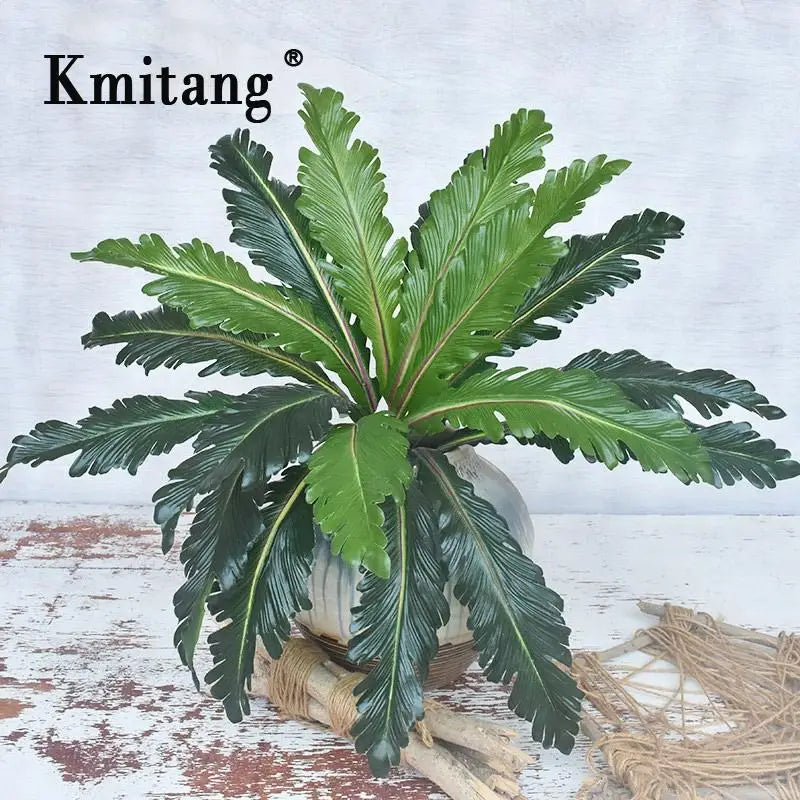 Artificial tropical fern plants and decorative leaves