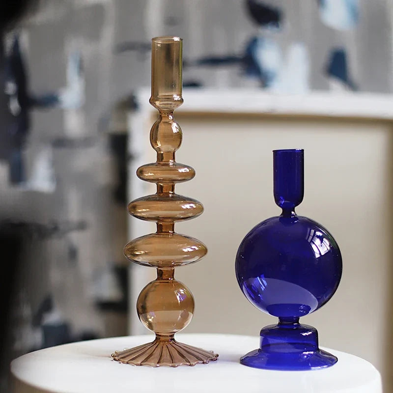 Nordic Glass candle holders, romantic Dinner home decoration, candlestick for birthday wedding, candle holder portavelas decor - view 6
