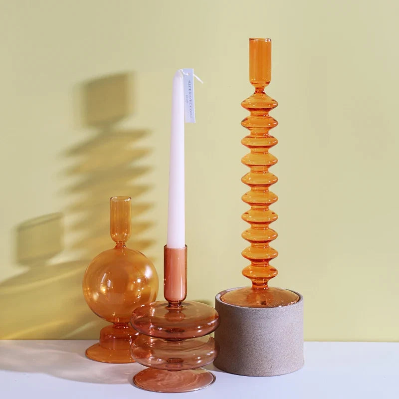 Nordic Glass candle holders, romantic Dinner home decoration, candlestick for birthday wedding, candle holder portavelas decor - view 5