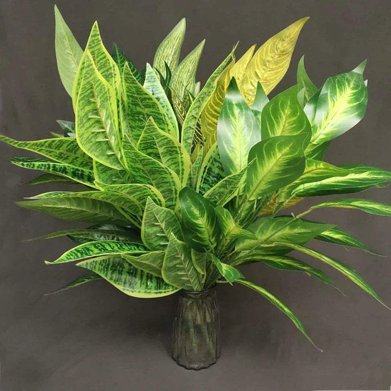 Plastic artificial tropical decorative palm branches - view 3