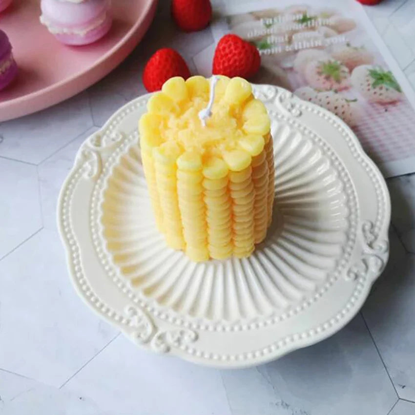Short / Tall Corn Scented Candle Natural Flameless Soy Wax Essential Oil Fragrance Candles for Aromatherapy, Stress Relief - Tall