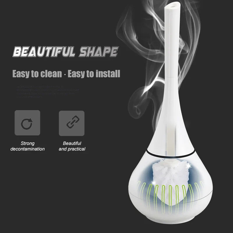 Quick drain toilet brush practical cleaning tool - view 2