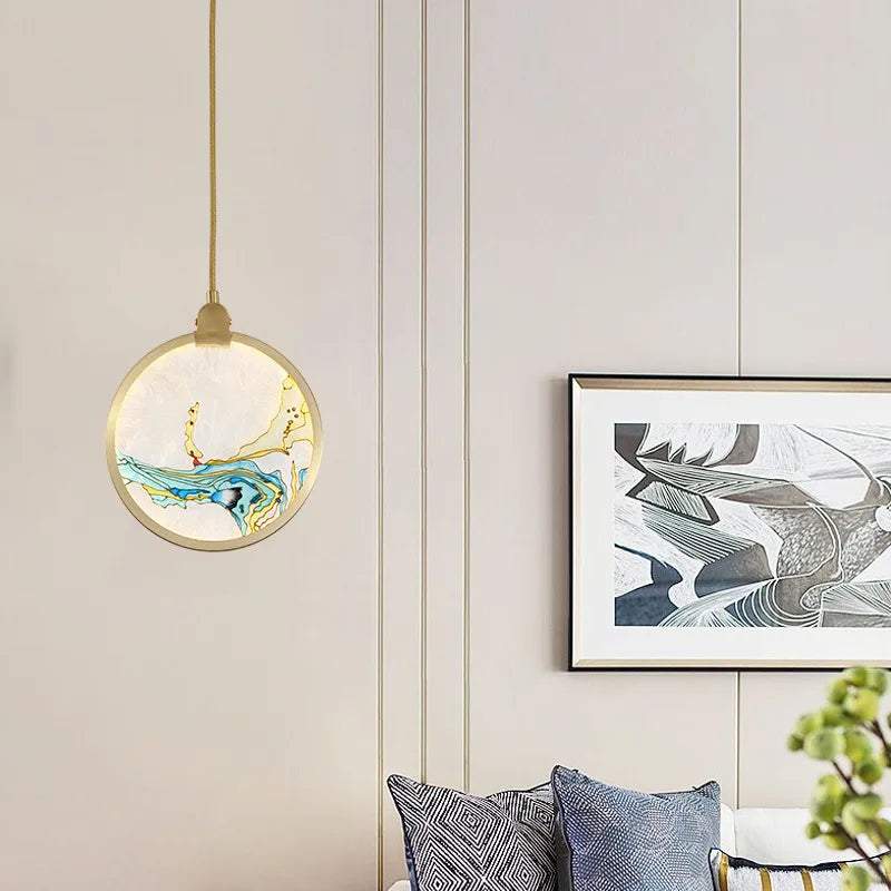 Chinese style glass pendant light for modern interior decoration - view 3