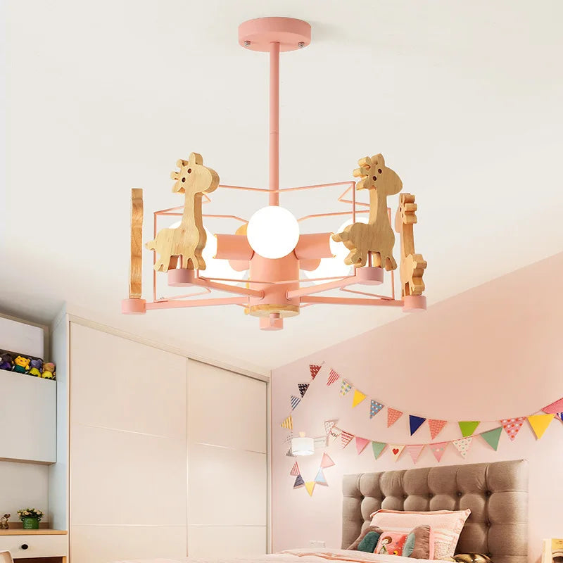 Giraffe hanging wooden led for children - view 5