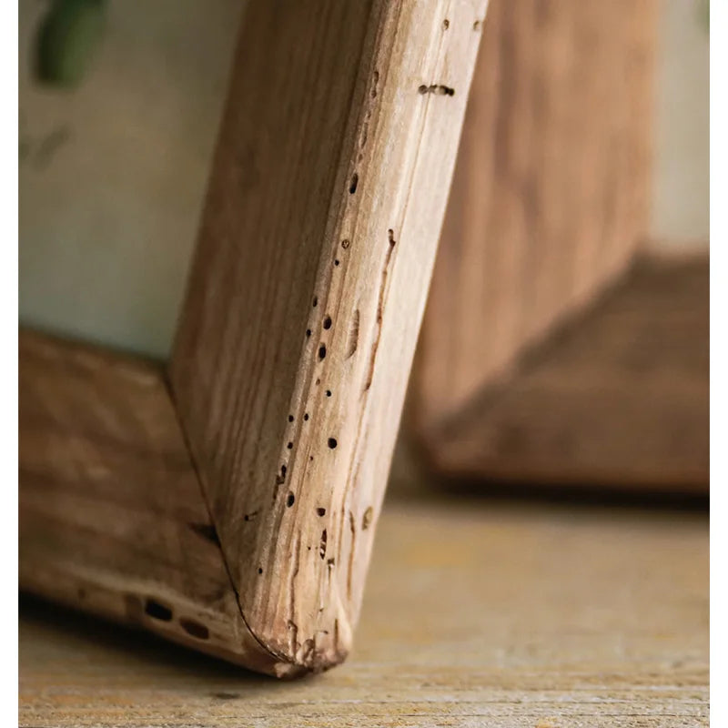 Rustic Retro Style Photo Frame For Tabletop Home Decoration, Handmade with Natural Brown Pine Wooden Picture Frame - view 6