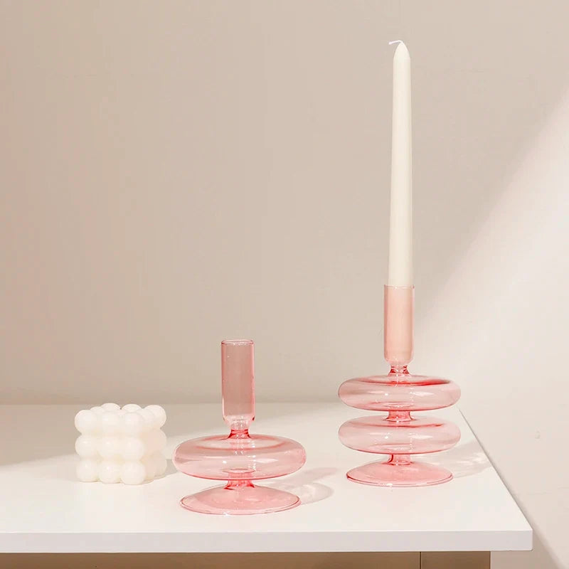 Classic retro glass candlesticks for wedding and interior decoration - view 4
