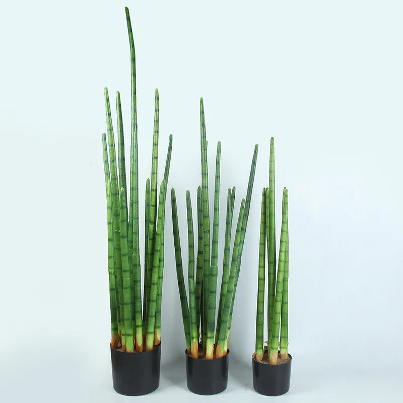 Plastic cylindrical artificial cactus for interior and exterior decoration