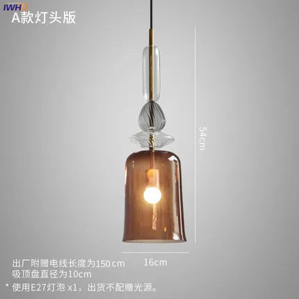 Modern light pendant light in glass for elegant interior - Glass 3 / 4W