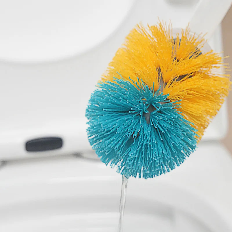 Long handle toilet brush with detergent and wall accessory - view 4