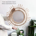Artisanal Japanese Hand-Woven Rattan Mirror - A