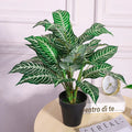 Bouquet of artificial plants monstera tropical for interior decoration - White Pot 50cm Diameter