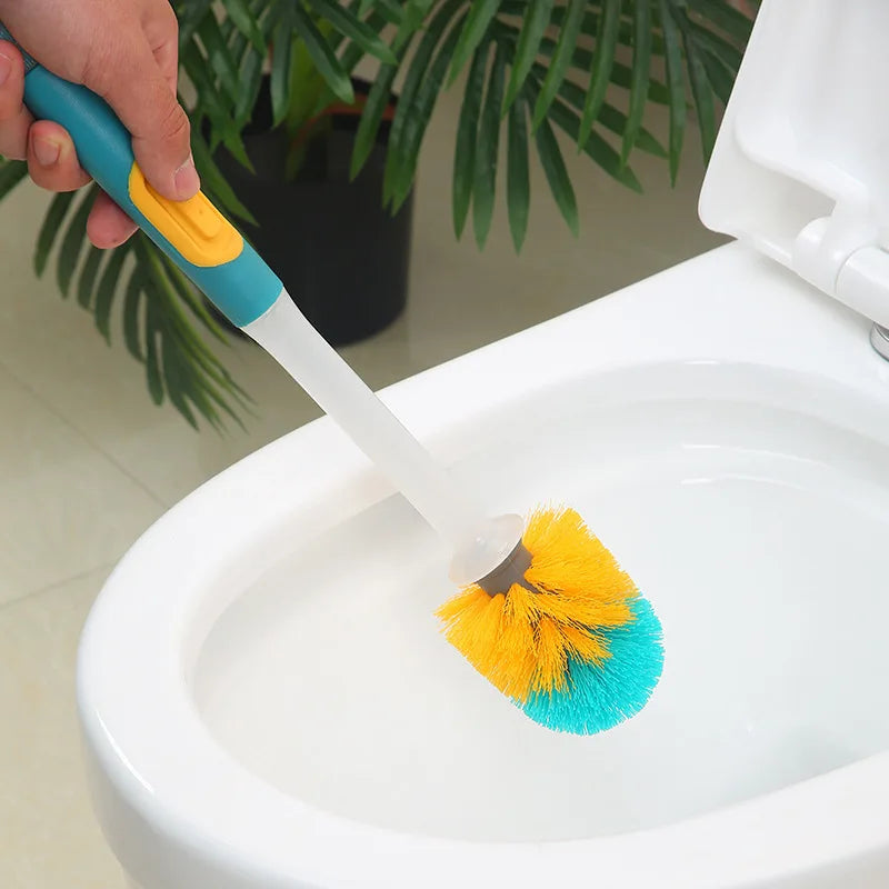 Long handle toilet brush with detergent and wall accessory - view 2