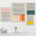Minimalist abstract art canvas with lines and points