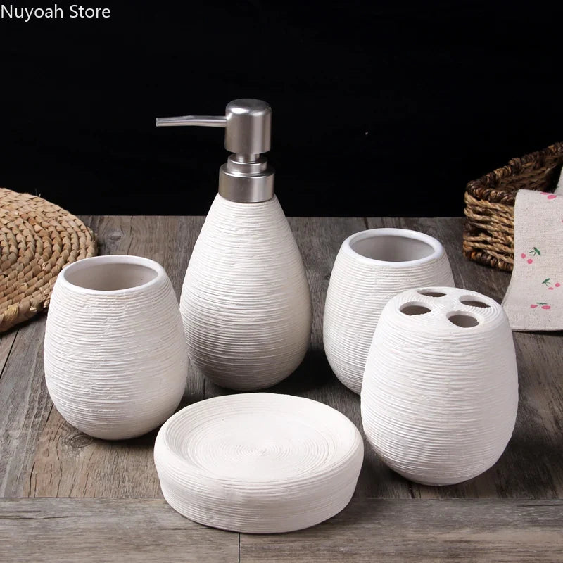 Decorative ceramic bottle for bathroom five pieces - view 3
