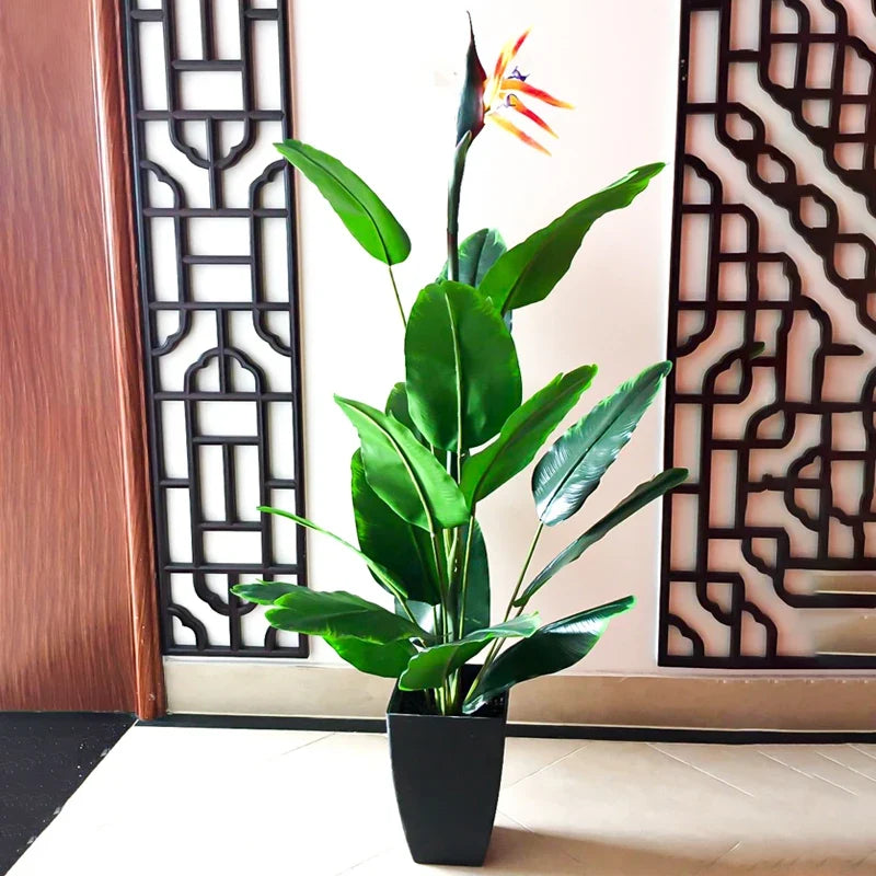 Artificial palm with pot and large leaves for interior and exterior decoration - view 5