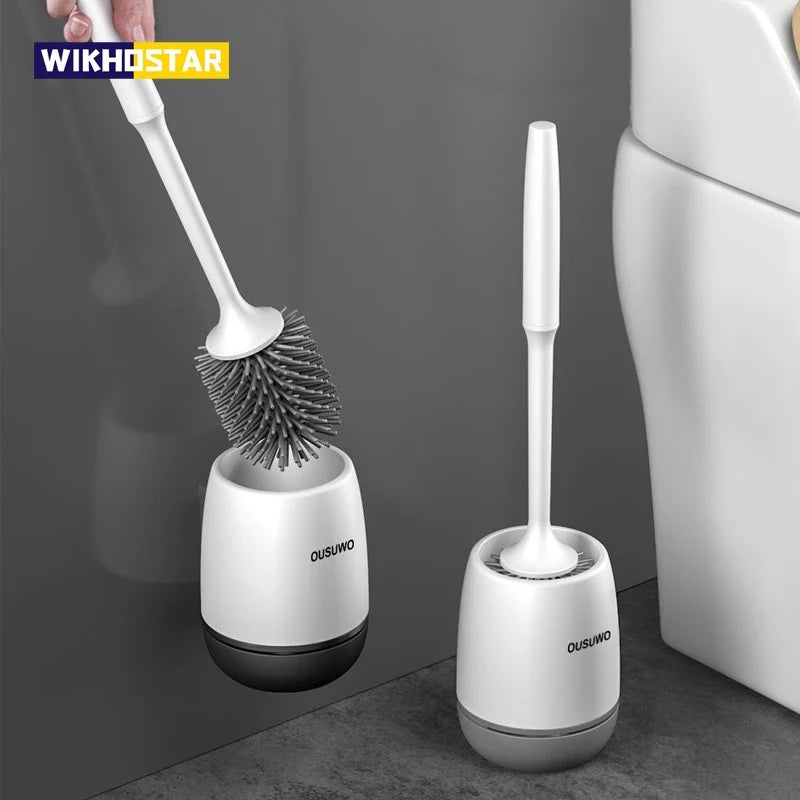 Long handle silicone wall cleaning brush